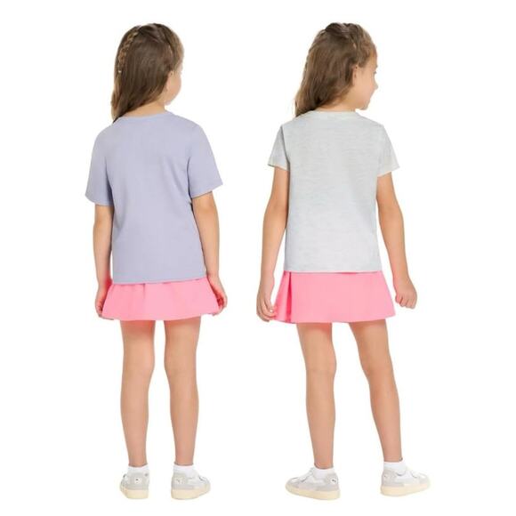 PUMA Kid Girls' 3-piece Active Set Size 2T Pink Purple Two T-Shirts Skort NEW - Picture 4 of 5